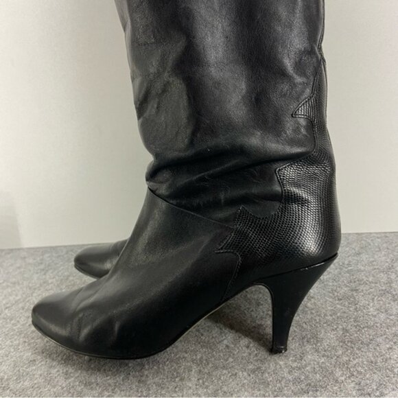 Buttery Soft Black Leather Western Cowboy Heeled Boots Women’s Size 9 - Picture 4 of 12